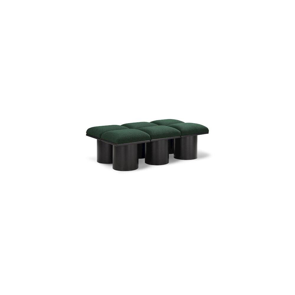 Meridian Furniture - Pavilion Bench - Green Boucle Fabric