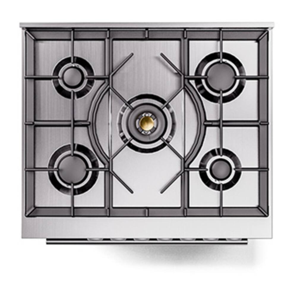 Alt View 2. ILVE - ILVE Professional Plus II 30 inch Dual Fuel Range with 5 Burners (Liquid Propane, Blue Grey) - Blue Grey.