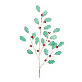 BreeBe - Holly Leaf Jewel Spray (Set of 2) - Green, Red