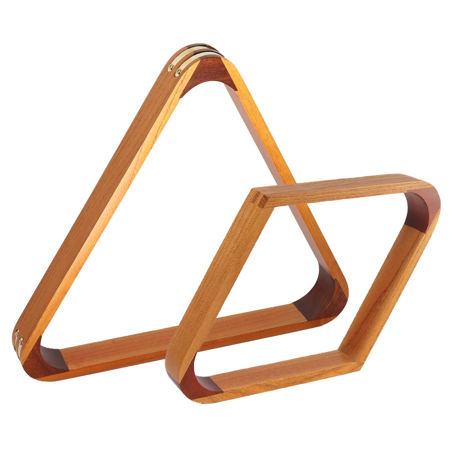 GSE Games & Sports Expert - 2-Tone Solid Wood 8-Ball Triangle and 9-Ball Diamond Ball Racks for 2-1/4" Pool Balls, Pool Ball Rack - two-tone