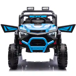 Boyel Living - 3+ 24V Kids Ride On UTV with Parents Remote Control Twin 200W Motors 4Wheel S - Blue
