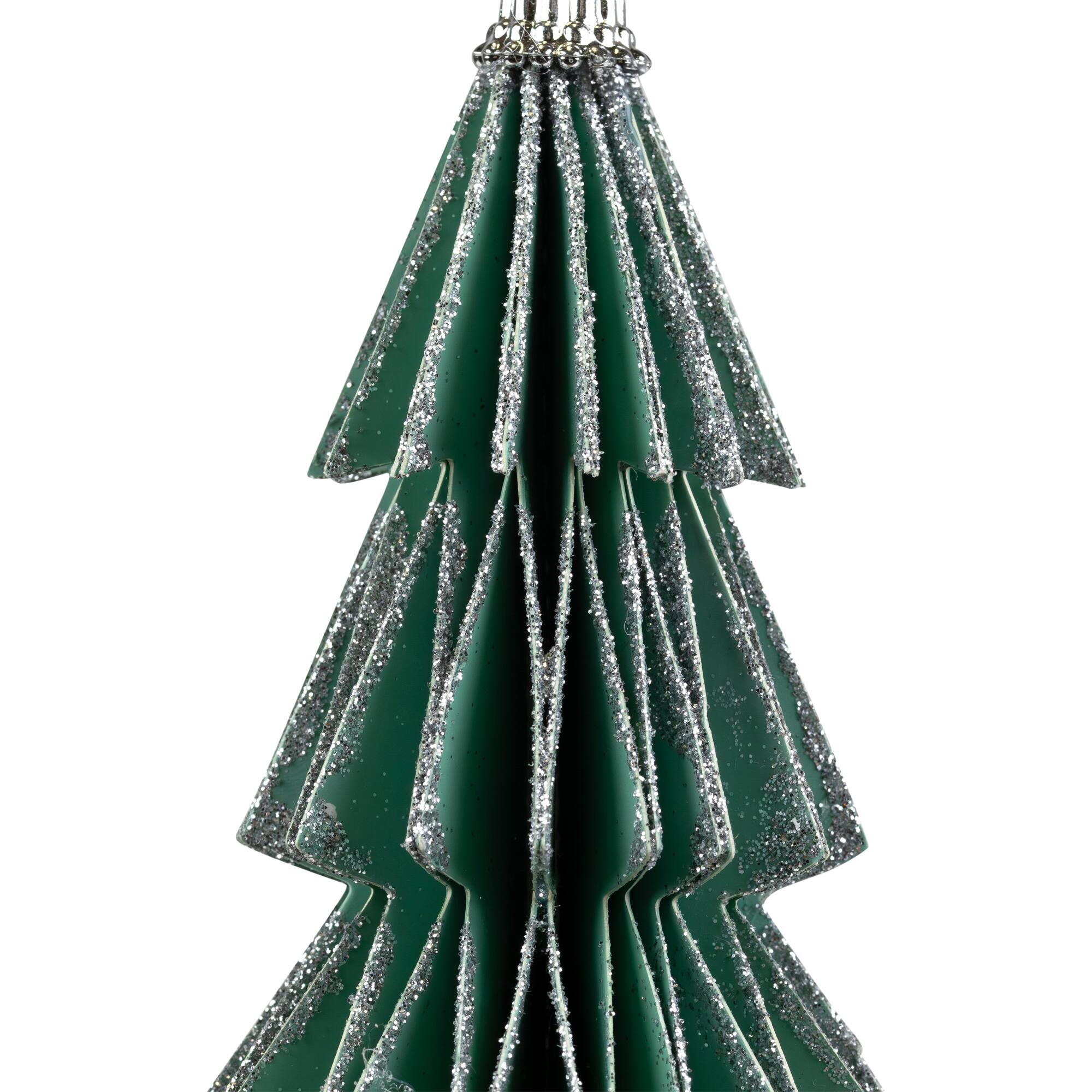 Alt View 4. Northlight - 6" Glittered Green Christmas Tree Ornament - Green.
