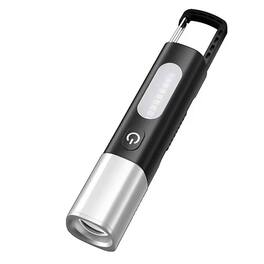Cluzine - Rechargeable Mini LED Flashlight, White Laser,COB Side Light, Clip-on Hook for Camping