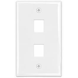 Cmple.com - Cmple - Keystone Wall Plate Cover Ethernet Wall Plates for Modular Inserts, RJ45 Keystone Jack - 2 Port - White