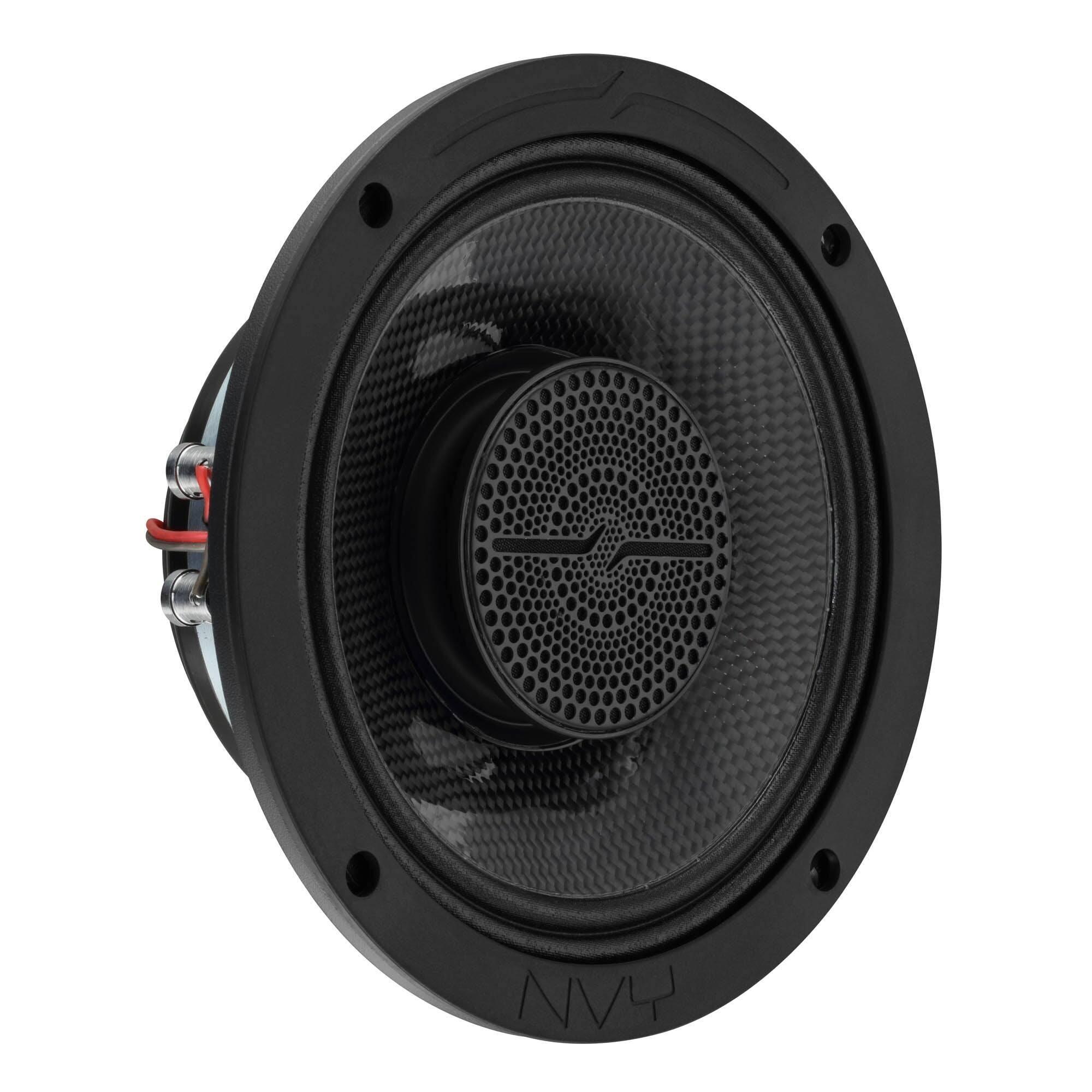 Angle. DS18 Audio - 6.5" Slim Hybrid Coaxial Speaker With Carbon Fiber Cone and Compression Driver | 250W RMS 2-Ohm - Black.