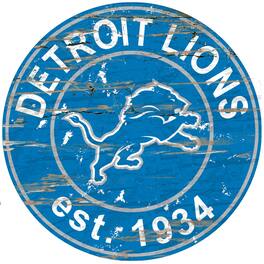 Fan Creations - Detroit Lions 23.5" Distressed Round Sign - Multicolor