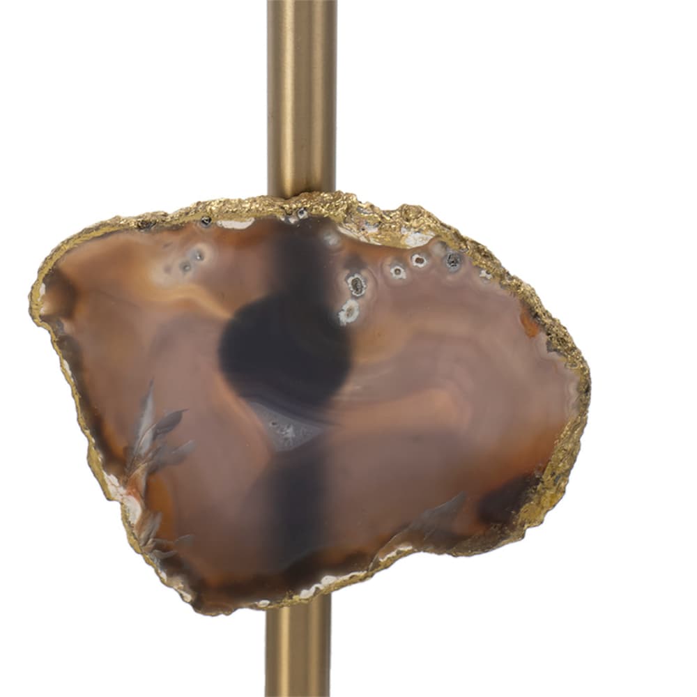 Alt View 1. Luckbyte - 14x25.2 Inch Gold Agate Slice Table Lamp With White Drum Shade Assembly Required.