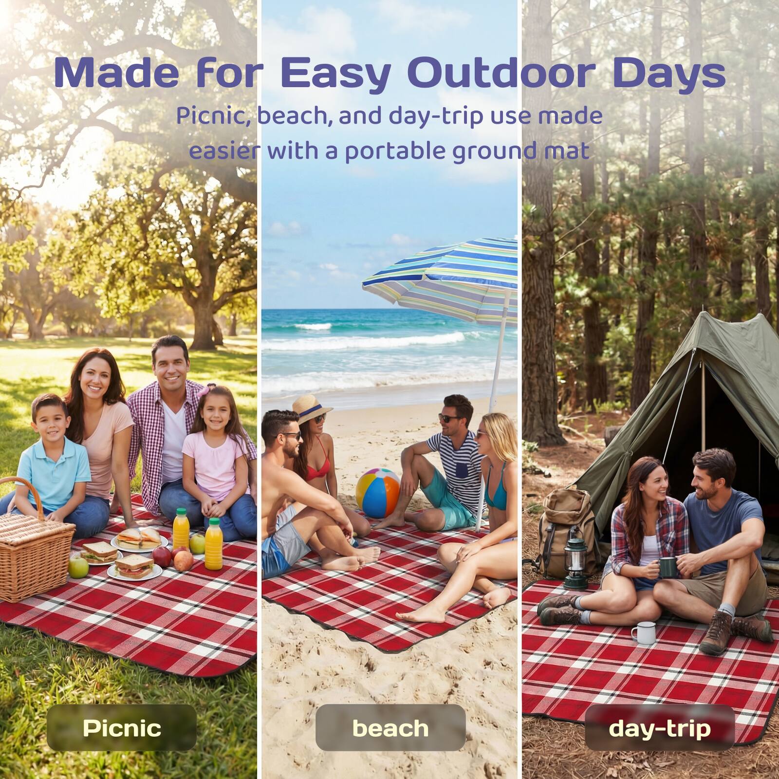 Made For Easy Outdoor Days

Picnic, beach, and day-trip use made easier with a portable ground mat