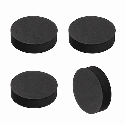 Front. Unique Bargains - Single Sided Speaker Isolation Pads 60x16mm Round EVA Acoustic Foam Anti-Vibration Feet for Speaker Subwoofer, 4pcs - Black.