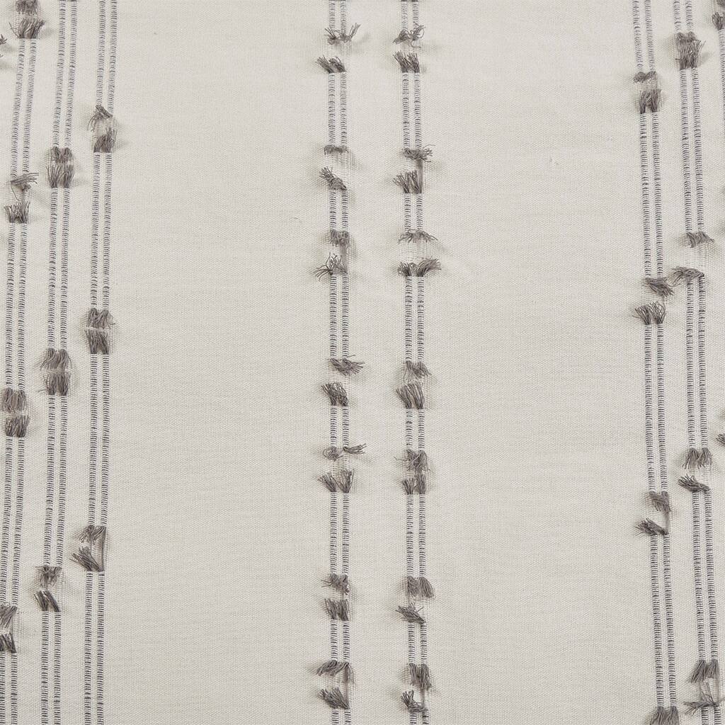 Alt View 5. Gracie Mills - Gracie Mills Trujillo 3-Piece Embroidered Stripes Cotton Jacquard Duvet Cover Set - Ivory.