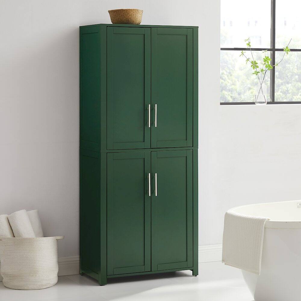 Alt View 8. Crosley Furniture - Savannah Tall Kitchen Storage Pantry - Hunter Green.