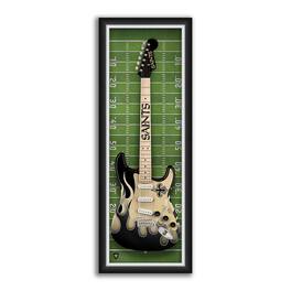 Sporticulture - New Orleans Saints 14" x 37" Framed Electric Guitar Print - Green