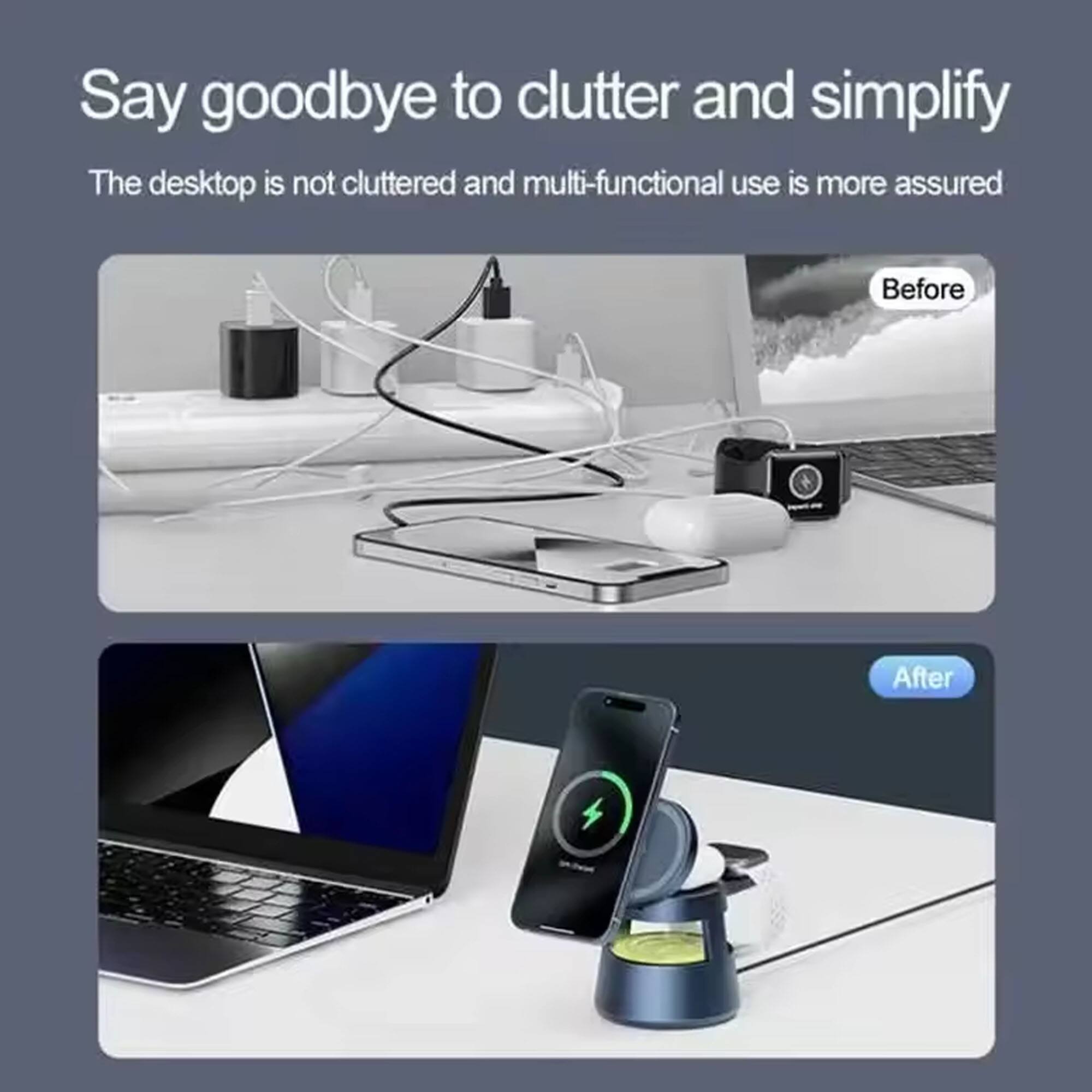 Say goodbye to clutter and simplify

The desktop is not cluttered and multi-functional use is more assured

Before

After