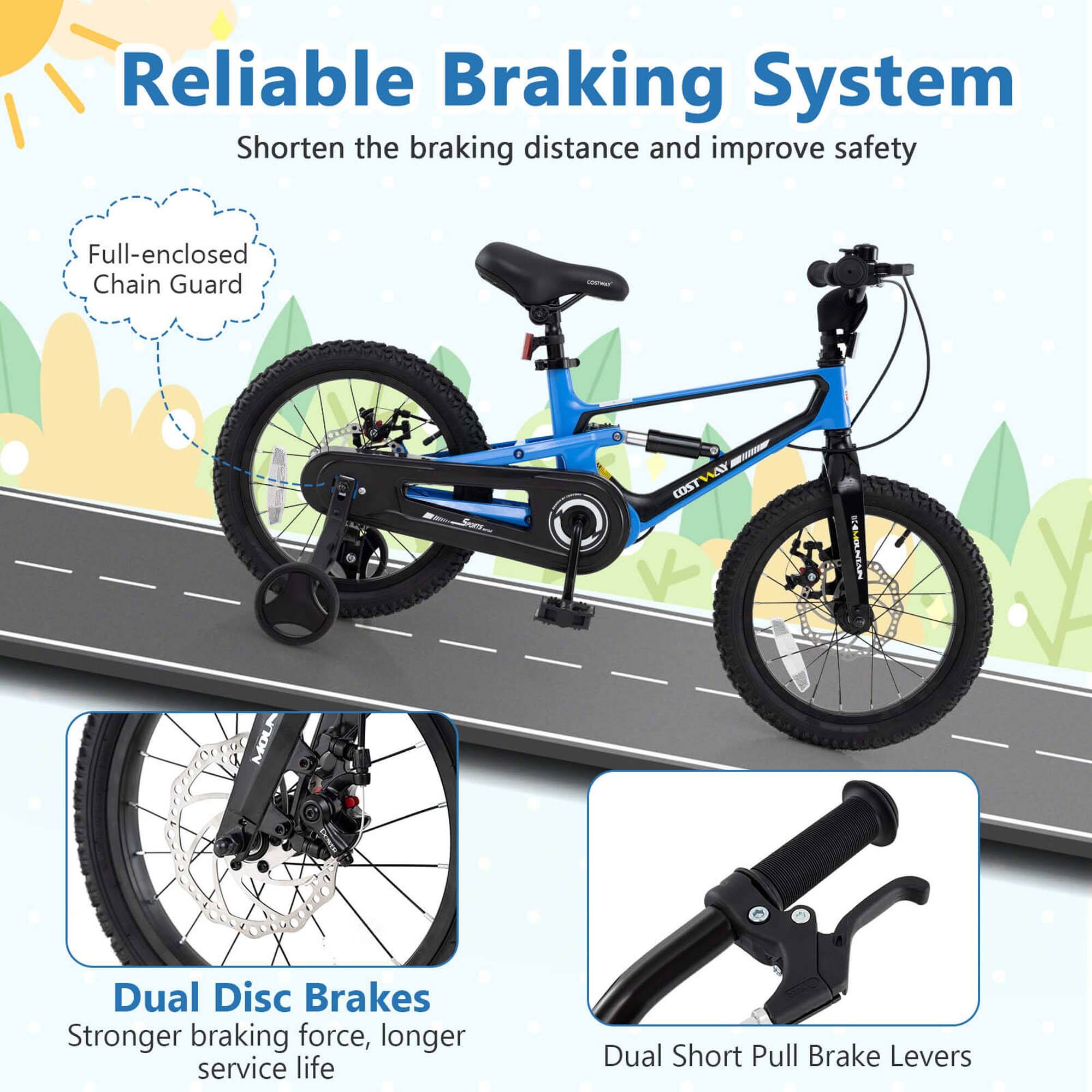 Reliable Braking System  
Shorten the braking distance and improve safety  

Full-enclosed Chain Guard  

Dual Disc Brakes  
Stronger braking force, longer service life  

Dual Short Pull Brake Levers