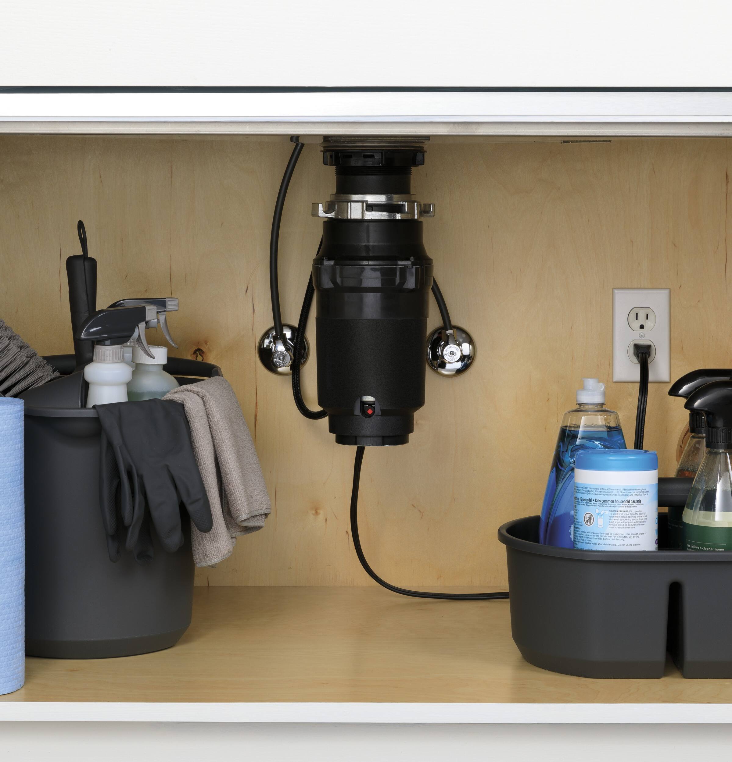 Alt View 13. GE - 1/3 HP Continuous Feed Garbage Disposer - Black.