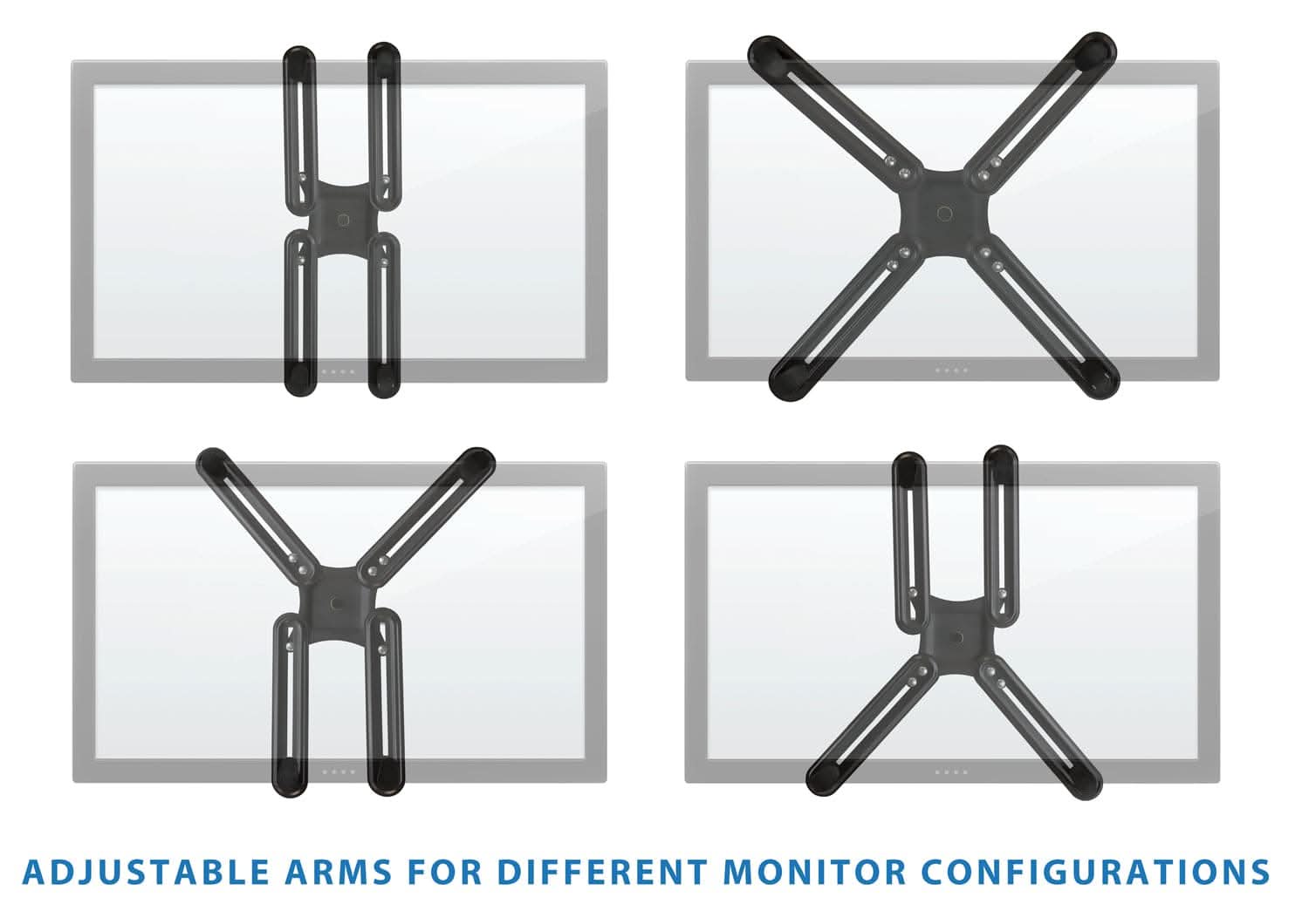 ADJUSTABLE ARMS FOR DIFFERENT MONITOR CONFIGURATIONS