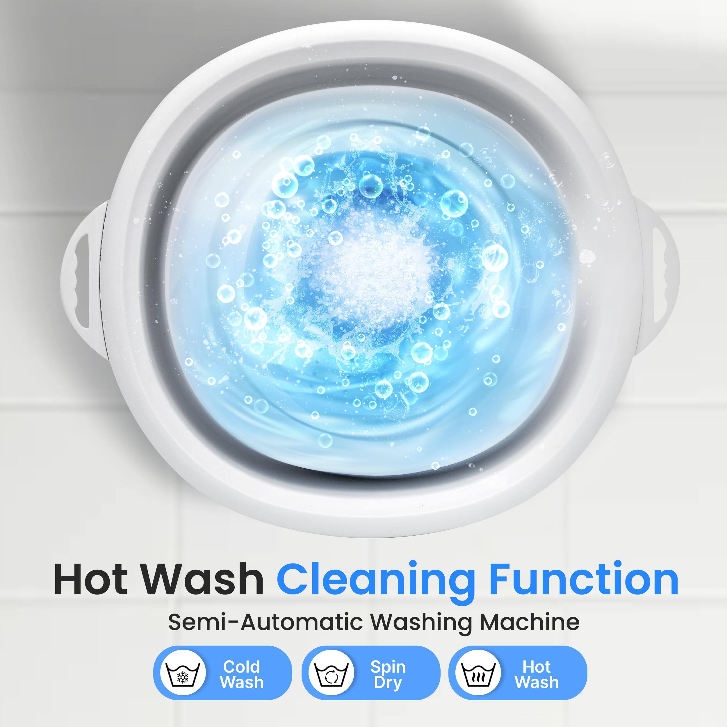 Hot Wash Cleaning Function  
Semi-Automatic Washing Machine  

Cold Wash  
Spin Dry  
Hot Wash