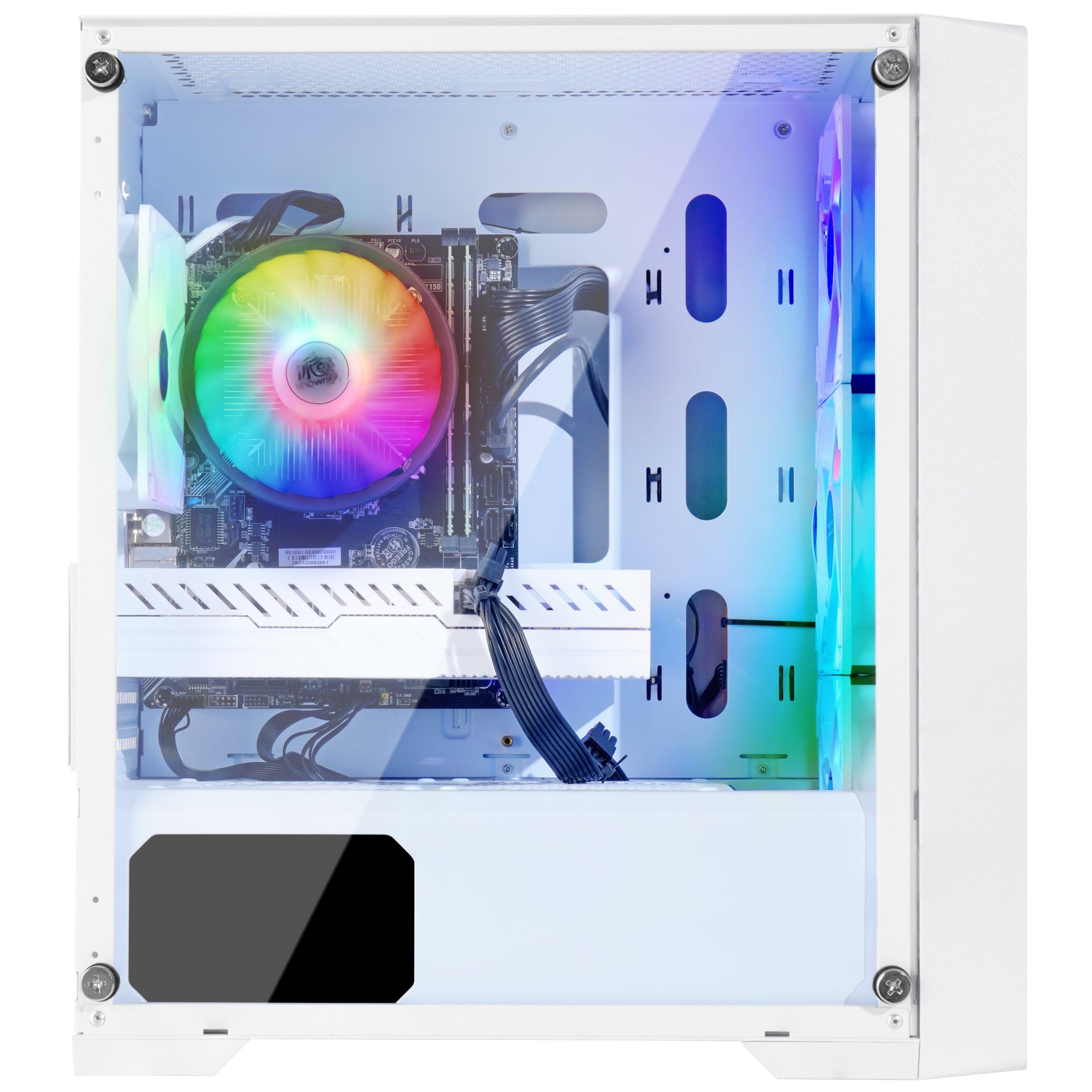 Alt View 2. Blackout Computers - Eclipse V2 - Gaming Desktop - Intel Core i7 - AMD RX 580 8GB - 16GB Memory - 1TB PCIE 3.0 SSD - Windows 11 Pro - RGB VR - Matte White.