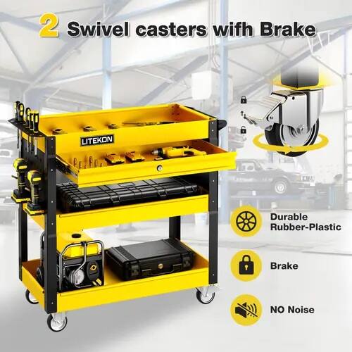 2 Swivel casters with Brake

- Durable Rubber-Plastic
- Brake
- NO Noise