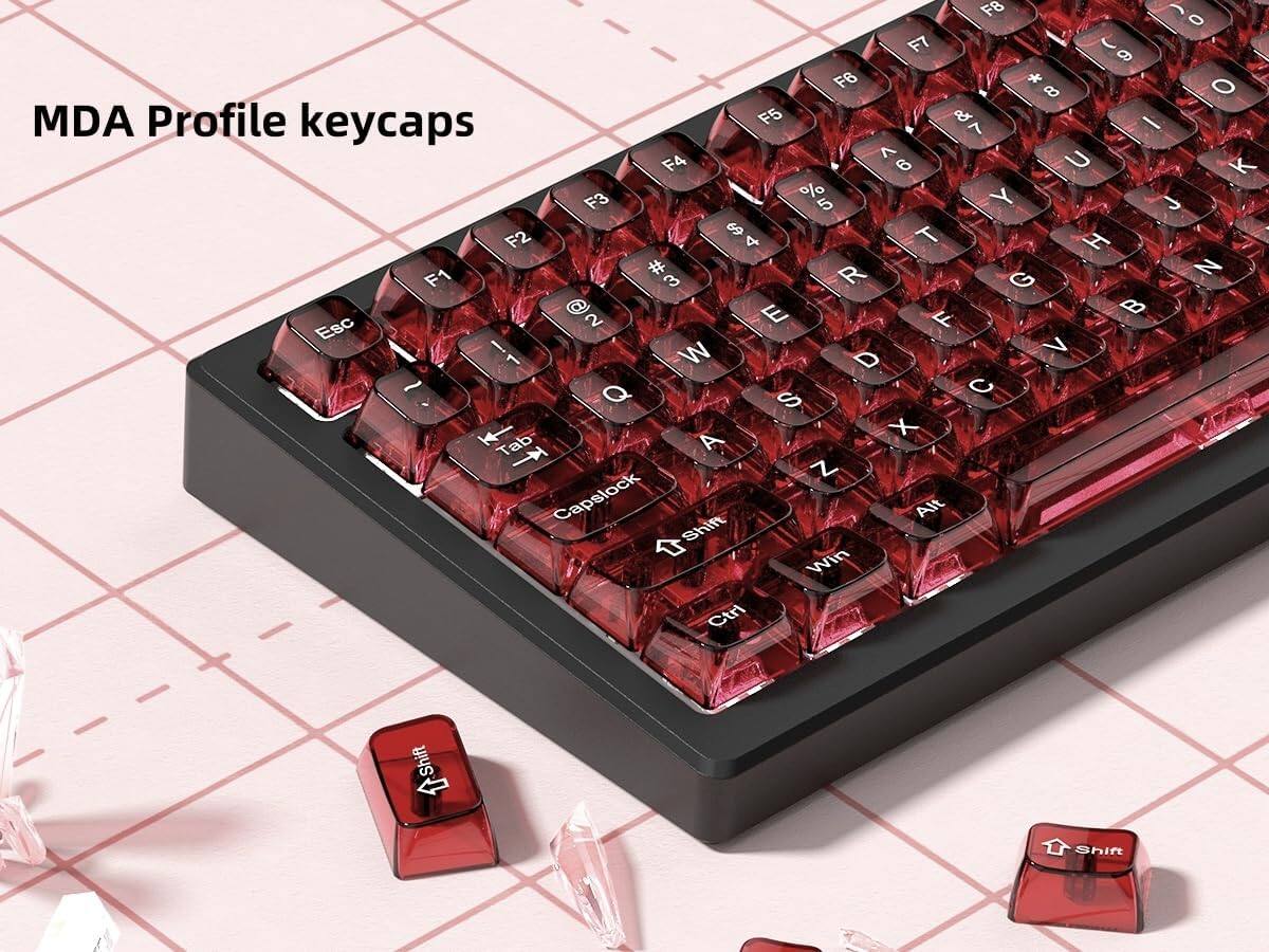 F8 0 F7   F6 * O 8 MDA Profile keycaps F5  - ^ U F4 6 K F3 %5 5 Y J $ - F2 4 T H F1 # 3 R G N 2 E F  Esc i W V D - Q S C K A X Tab  Z Capslock Shift Alt  Win Ctrl Shift  Shift