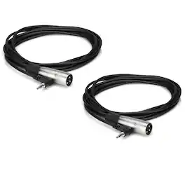 Hosa Technology - 2x 5' Right Angle Stereo 3.5mm, 1/8", Mini Male to 3 Pin XLR male, XVM-105M