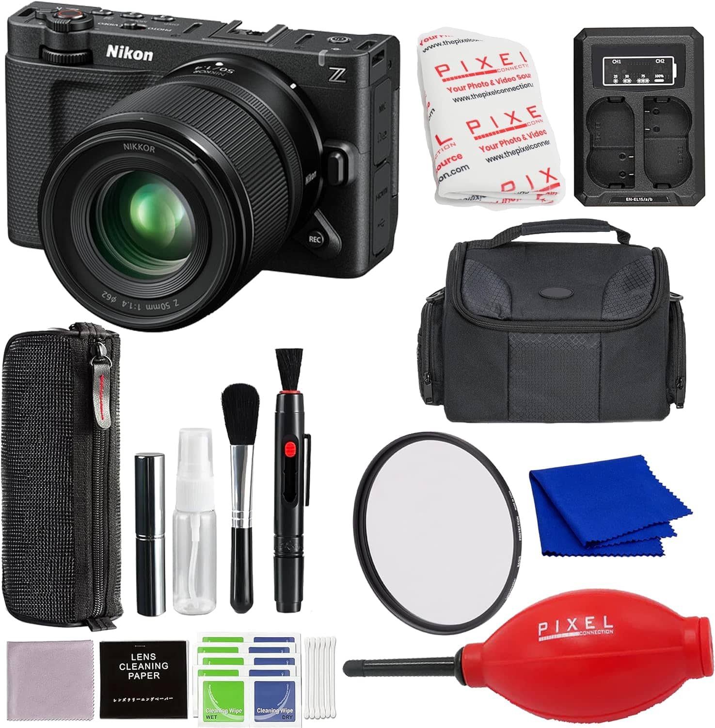 ZR Cinema Camera with 50mm f/1.4 Lens Kit and Advanced Accessories and Travel Bundle | 2041 | Nikon RED Z 6k Camera - Black