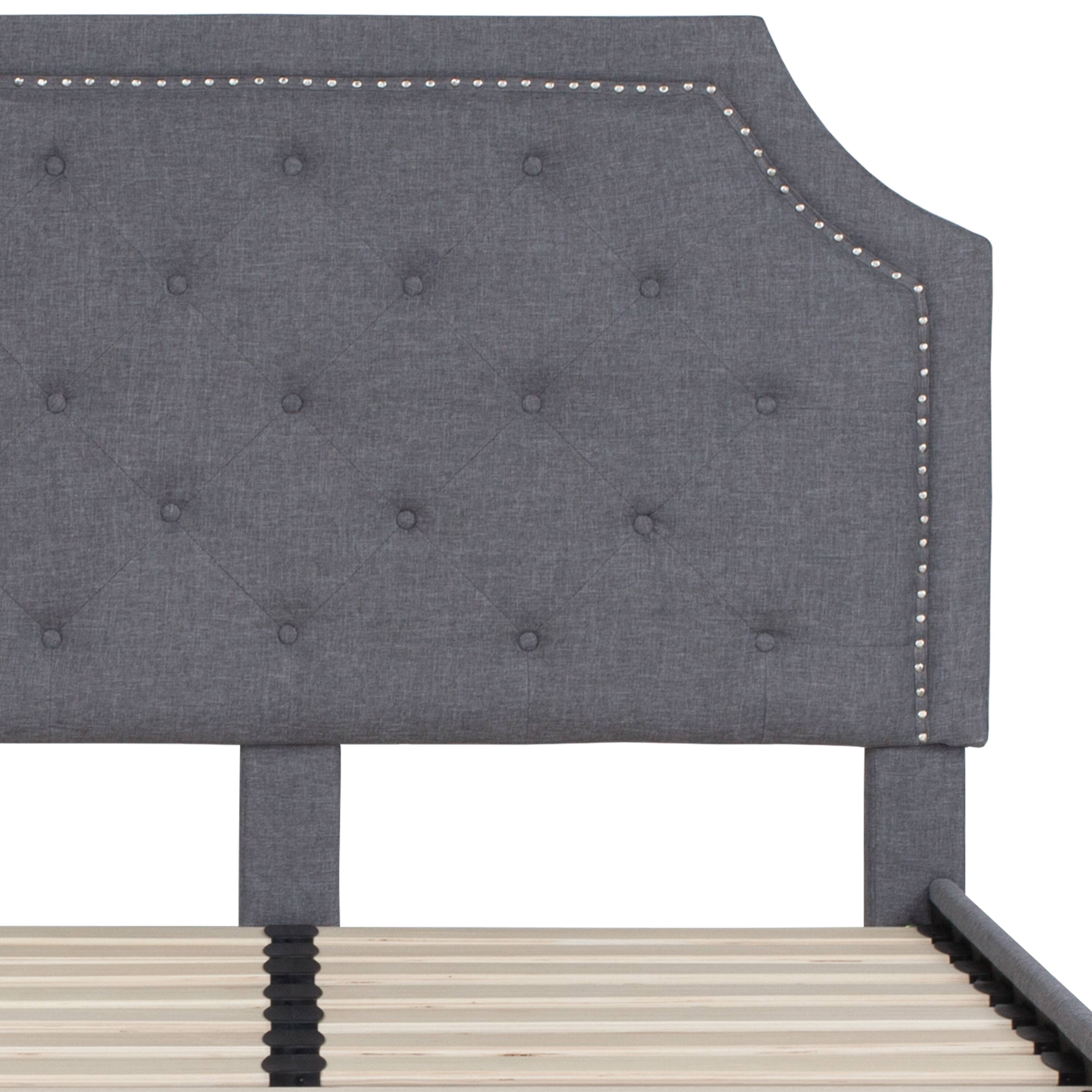 Alt View 9. Emma + Oliver - Arched Tufted Upholstered Platform Bed - Light Gray.