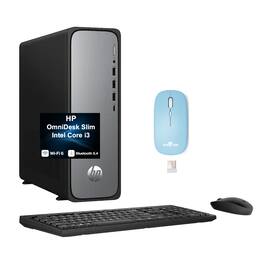 HP - OmniDesk Slim Desktop (i3-13100, 16GB, 256GB SSD, Intel UHD 730, WiFi 6, Win 11 Pro) w/Dockztorm Wireless Mouse - Meteor Silver