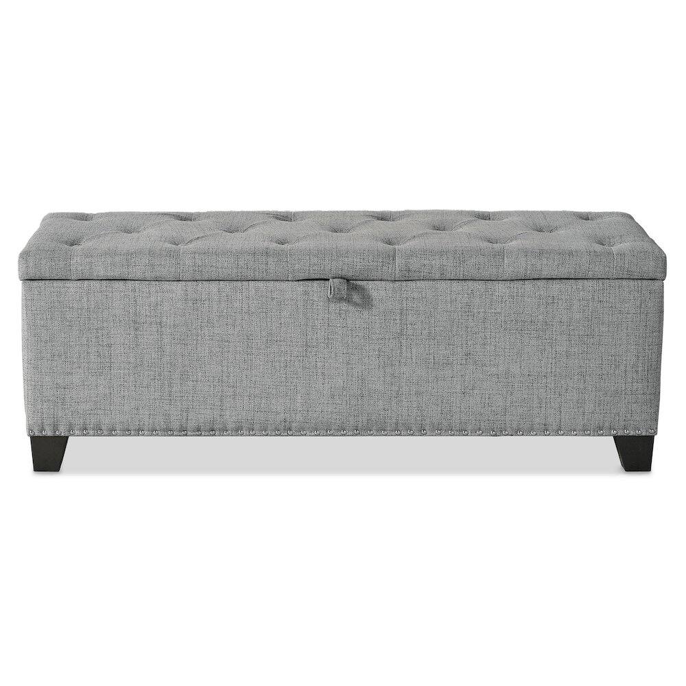 Alt View 2. Furniture of America - Furniture of America Ullan Storage Bench - Gray.