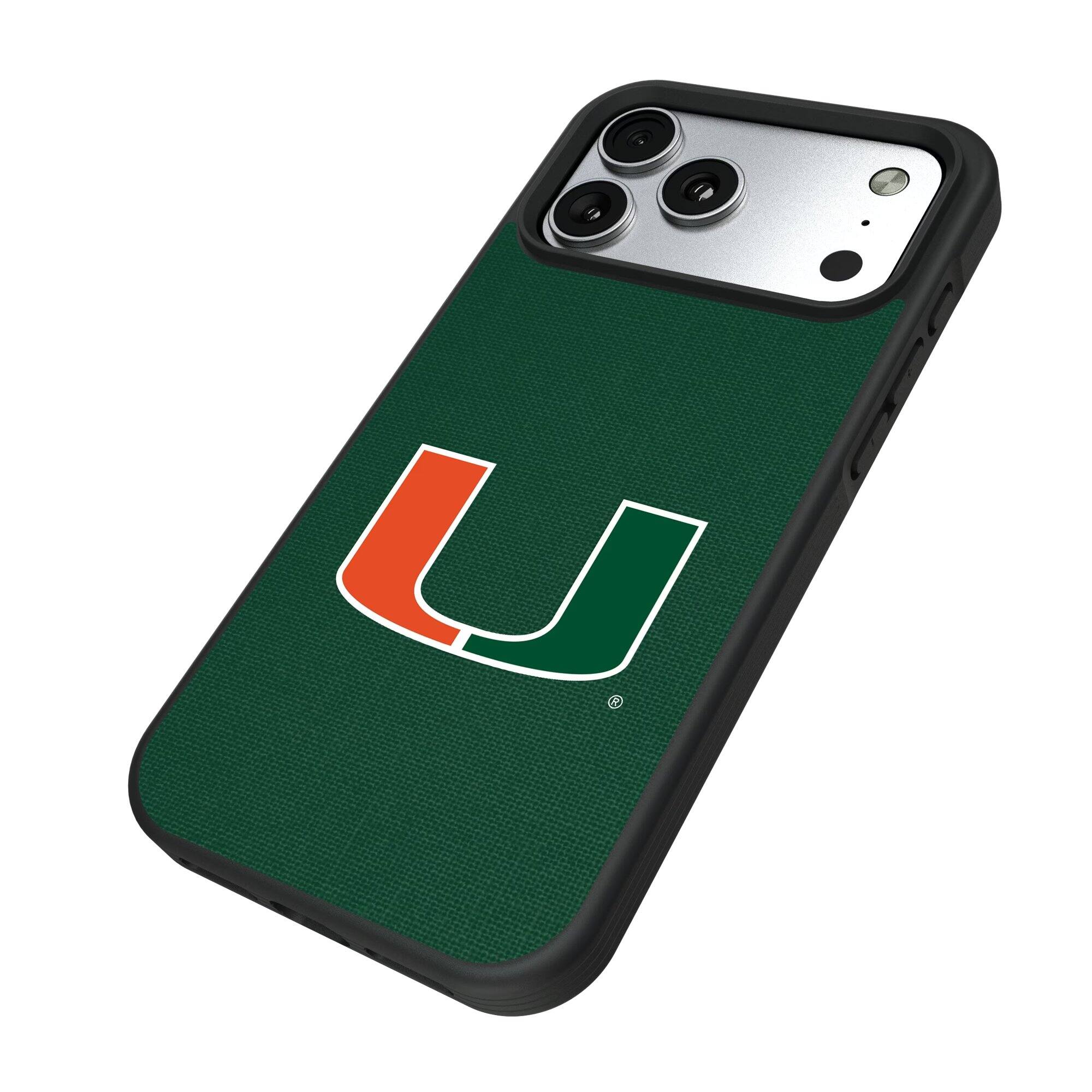 Alt View 1. Keyscaper - Miami Hurricanes iPhone Solid Design Bump Case - 16 - Multicolor.