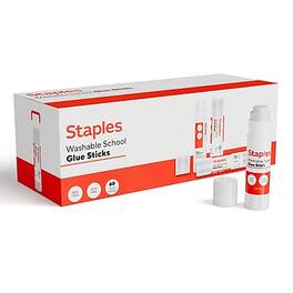Staples - Washable Glue Sticks, 0.28 oz., 60/Pack - Clear
