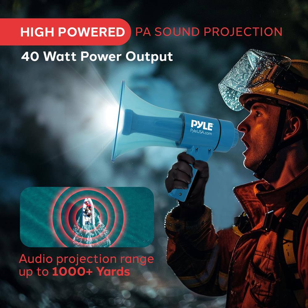 HIGH POWERED PA SOUND PROJECTION

40 Watt Power Output

Audio projection range up to 1000+ Yards

PYLE
PyleUSA.com