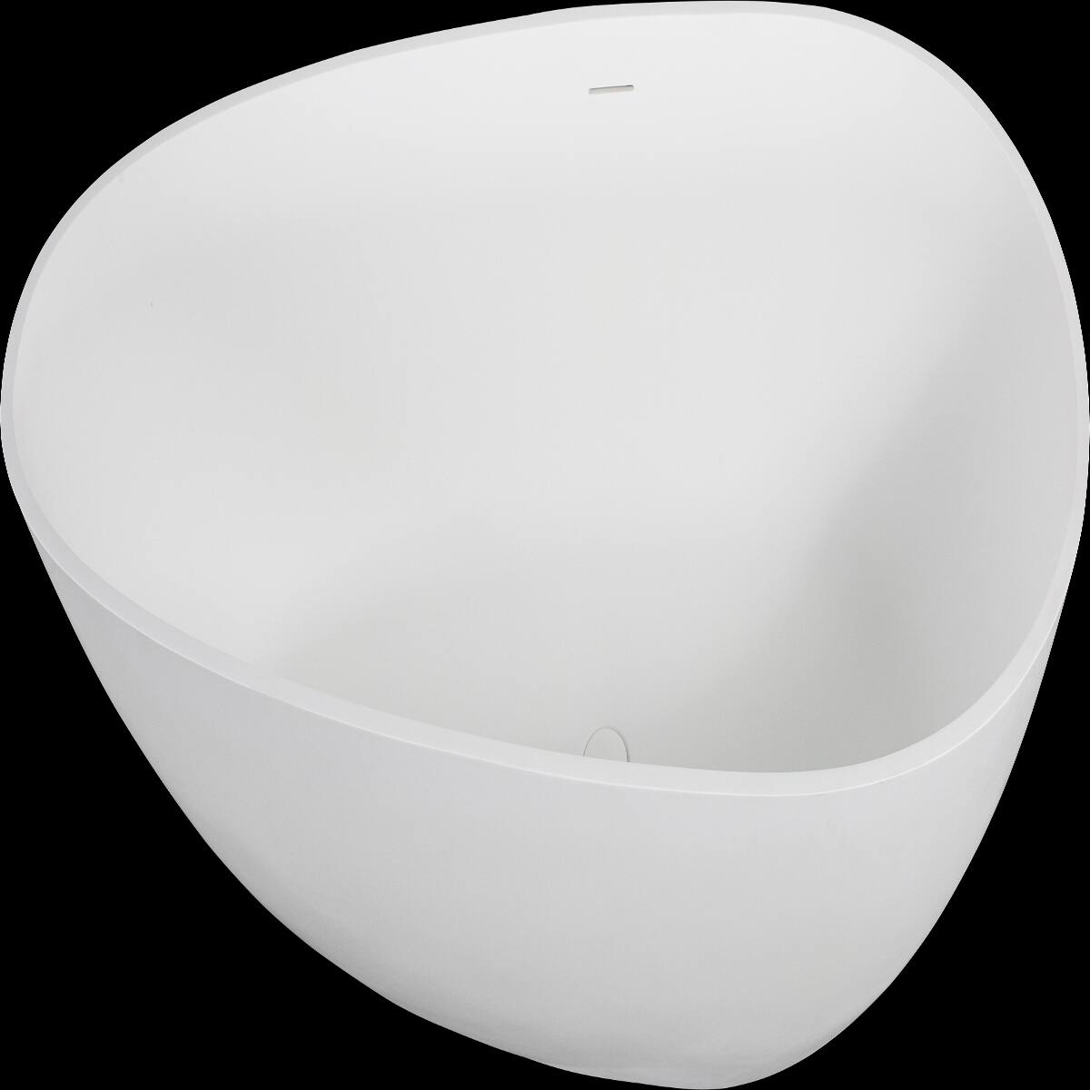 Alt View 3. Loheer - Loheer 59 in Freestanding Stone Resin Soaking Bathtub in Matte White with Center Drain and Overflow - Matte White.