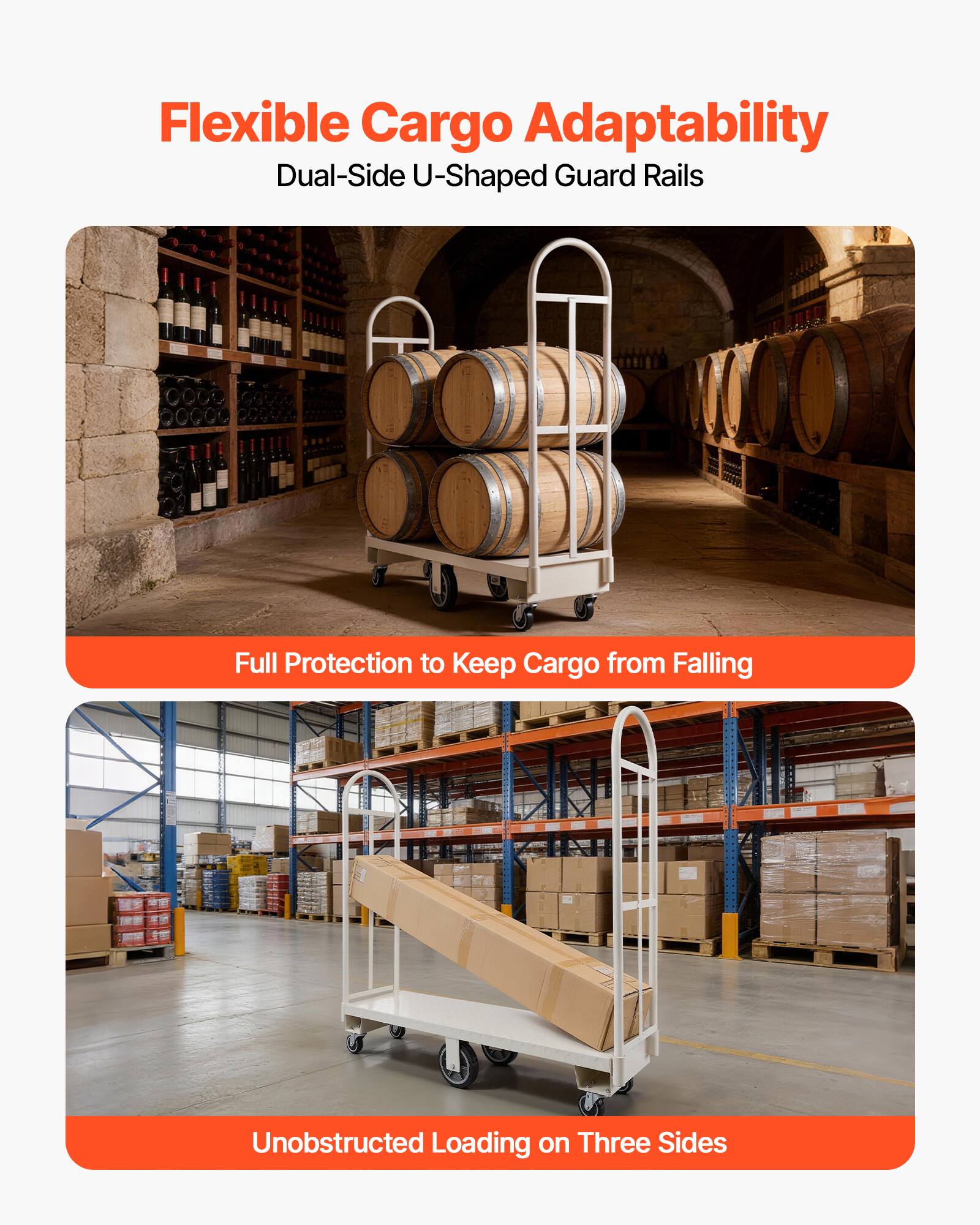 Flexible Cargo Adaptability  
Dual-Side U-Shaped Guard Rails  

Full Protection to Keep Cargo from Falling  

Unobstructed Loading on Three Sides