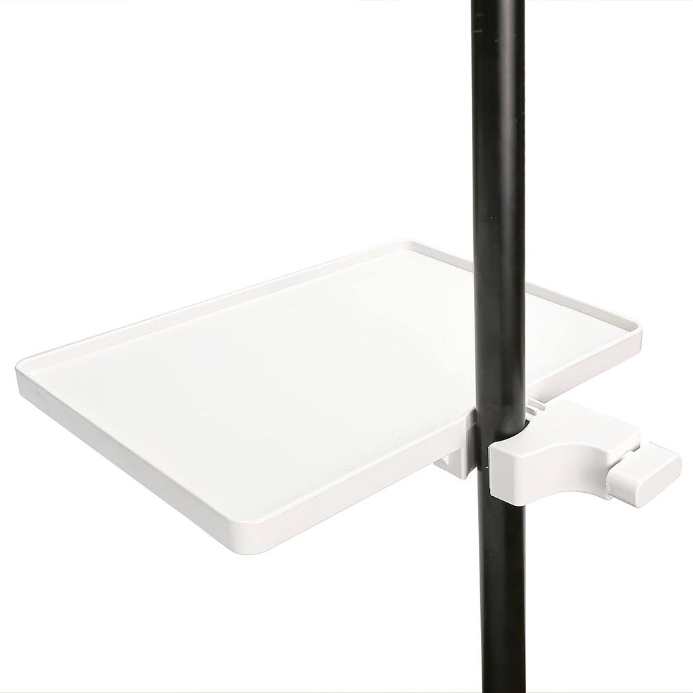 Alt View 5. MOSZAR LLC - Microphone Tray Holder – White Clip-On Clamp, 8.7"x6.5" Desk & Tripod Mount.