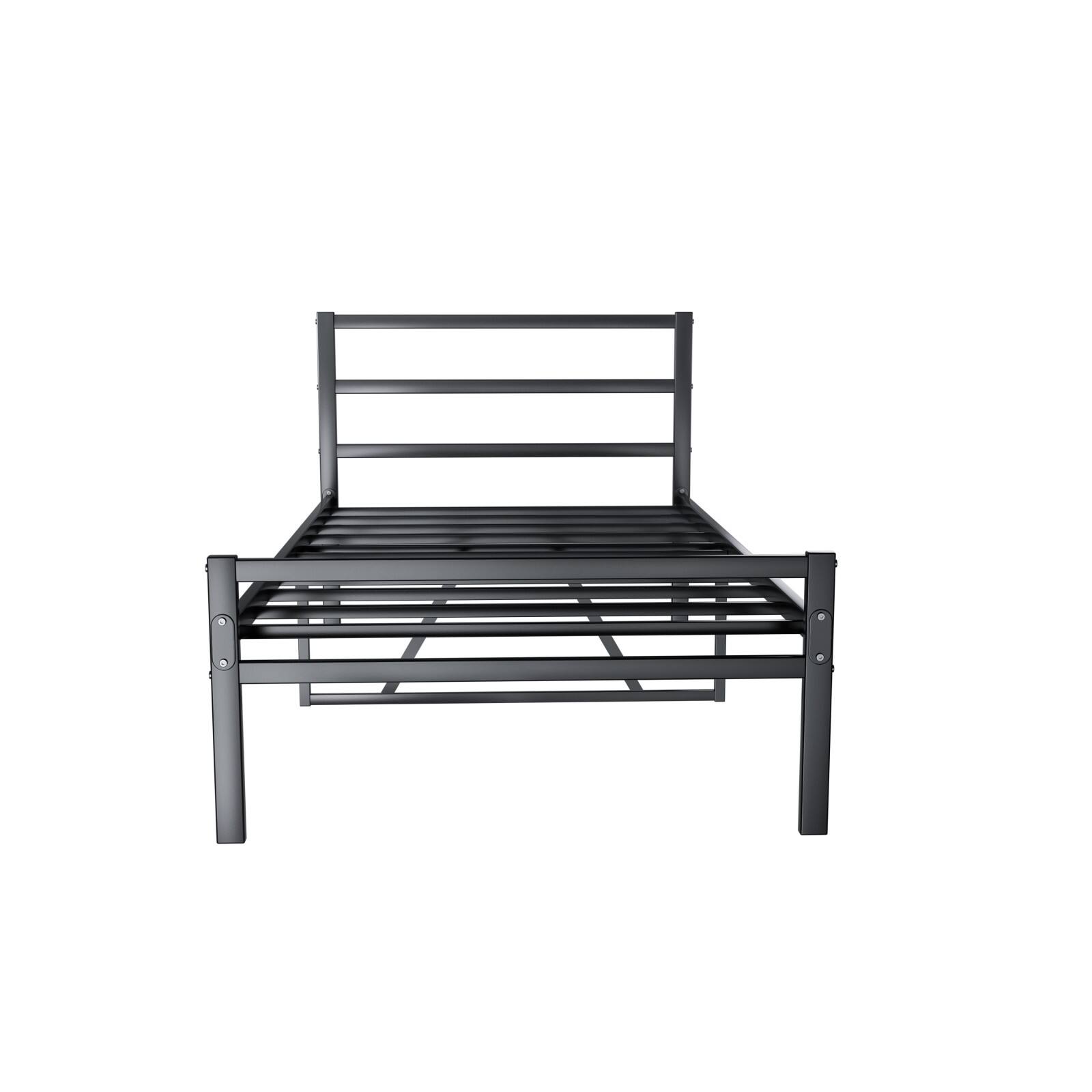 Alt View 5. Ecooso - Metal Platform Bed frame with Headboard, Sturdy Metal Frame, No Box Spring Needed(Twin) - Black.