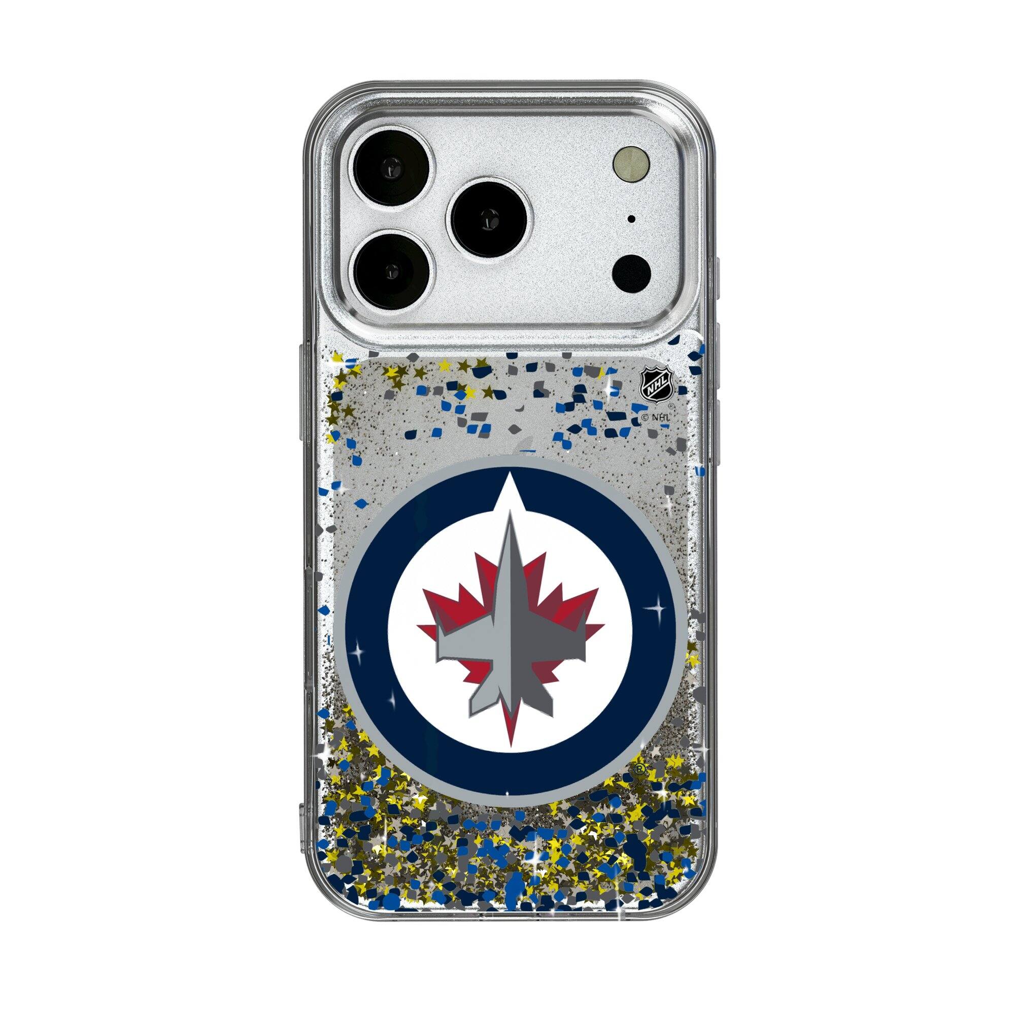 Keyscaper - NHL - Winnipeg Jets iPhone Confetti Glitter Case - 15 - Multicolor