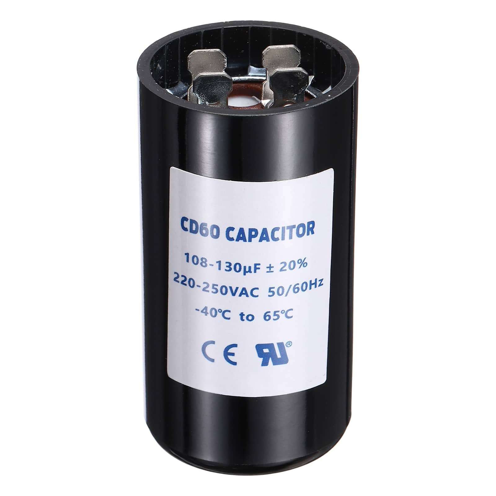 Unique Bargains - CD60 Capacitor 108-130uF 220-250VAC Run Motor Start Capacitor 50/60Hz for Electric Fan Motor Well Pump - Black price history on PriceWatchPro