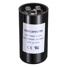 Unique Bargains - CD60 Capacitor 108-130uF 220-250VAC Run Motor Start Capacitor 50/60Hz for Electric Fan Motor Well Pump - Black
