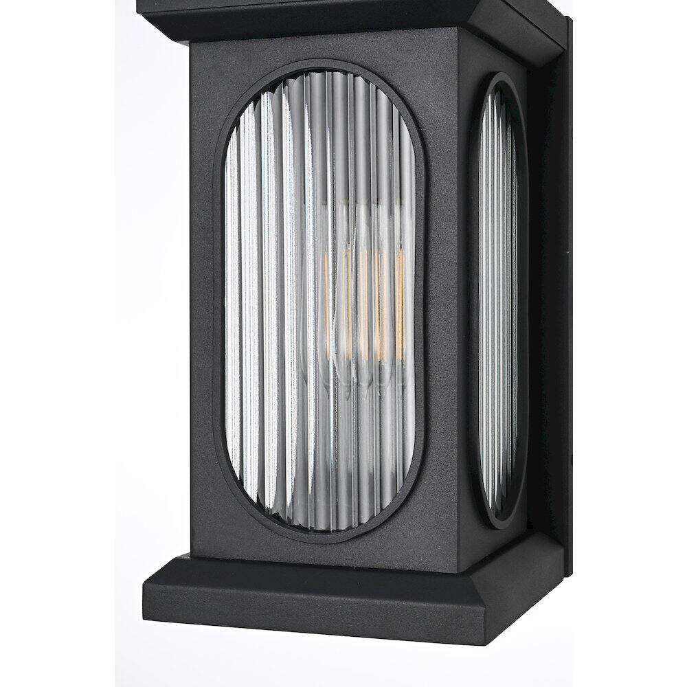 Alt View 2. Elegant Lighting - Sevyn 8 Inch Outdoor Wall Sconce In Black - Black.