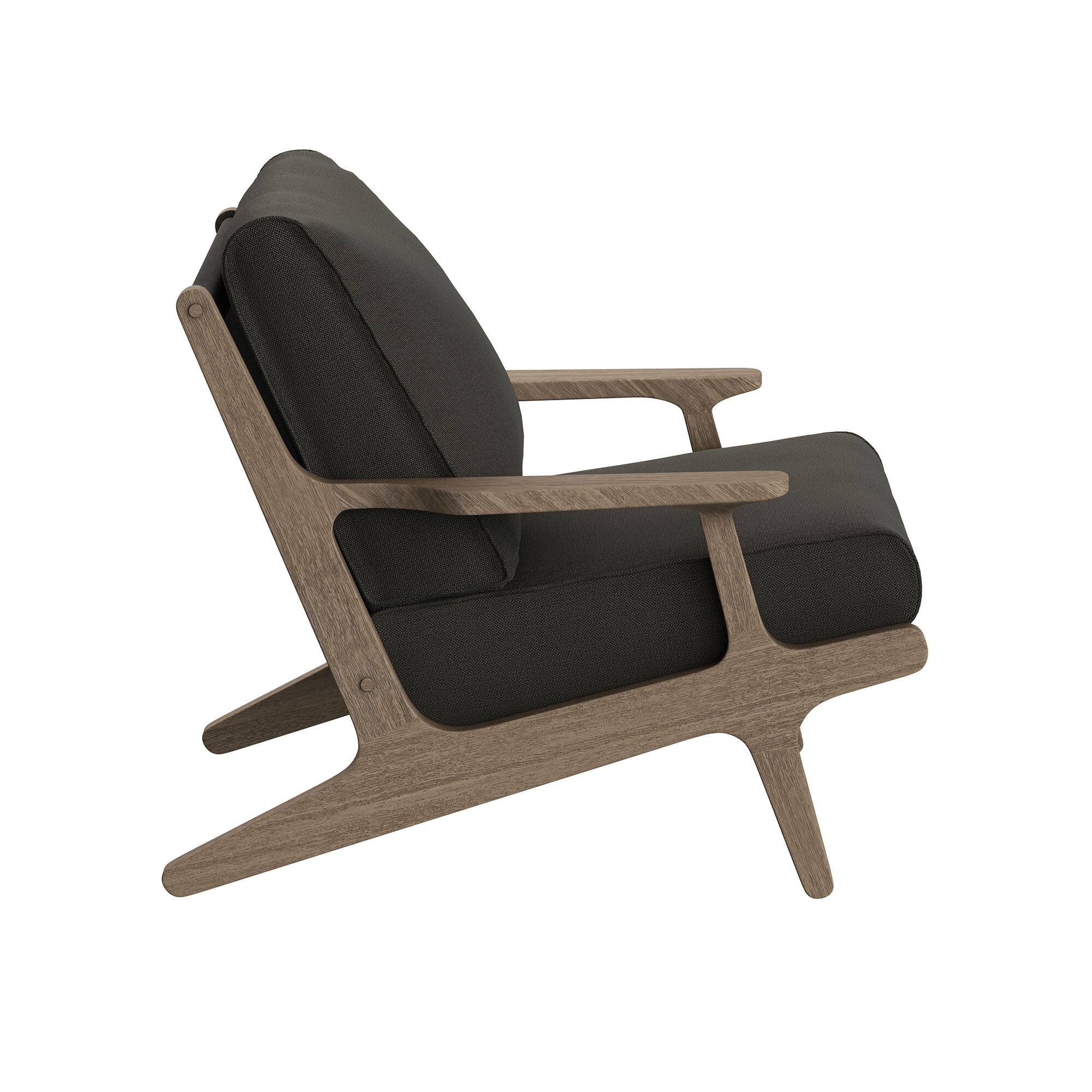 Alt View 4. Modway - Saratoga Outdoor Teak Wood Chair and Ottoman Set by Modway - Weathered Gray Flint.