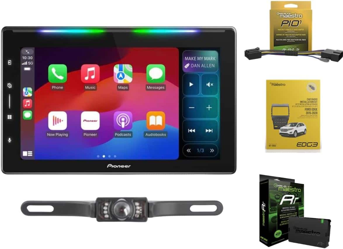 Pioneer - DMH-WT6000NEX 10.1" Digital Receiver Backup Camera + ADS-MRR + KIT-EDG3 For 2015-2020 Ford Edge Vehicles - Black