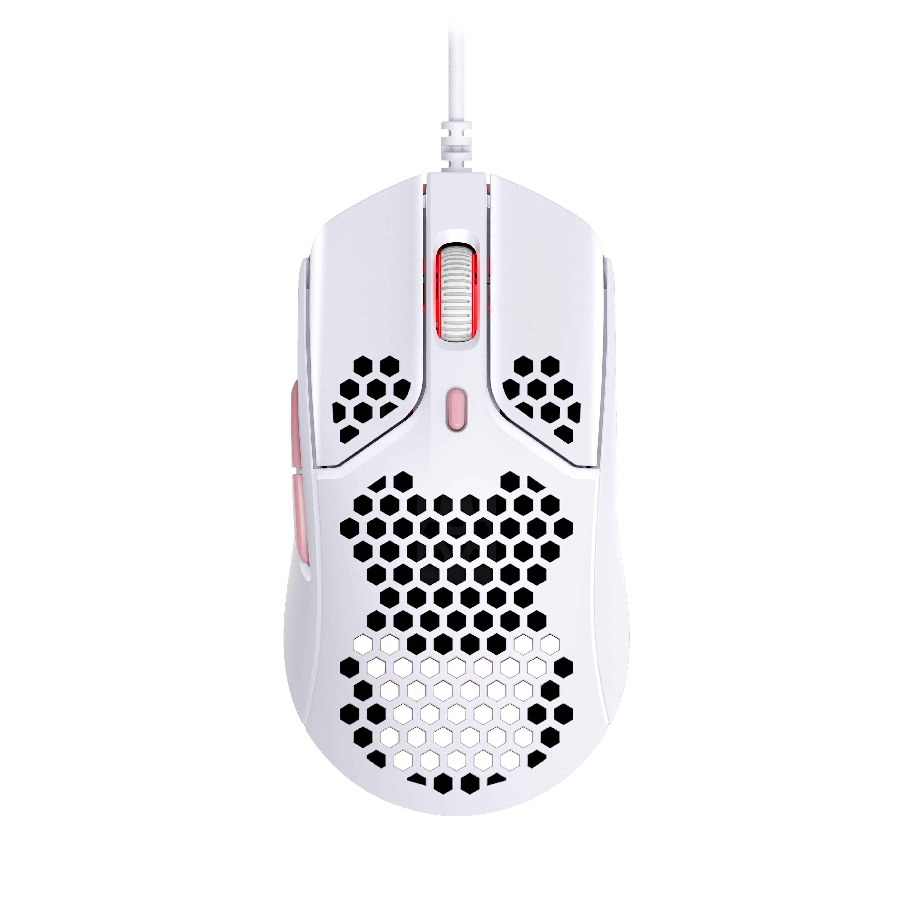 Front. HyperX - Pulsefire Haste Lightweight Wired Optical Gaming Mouse with RGB Lighting - White/Pink.