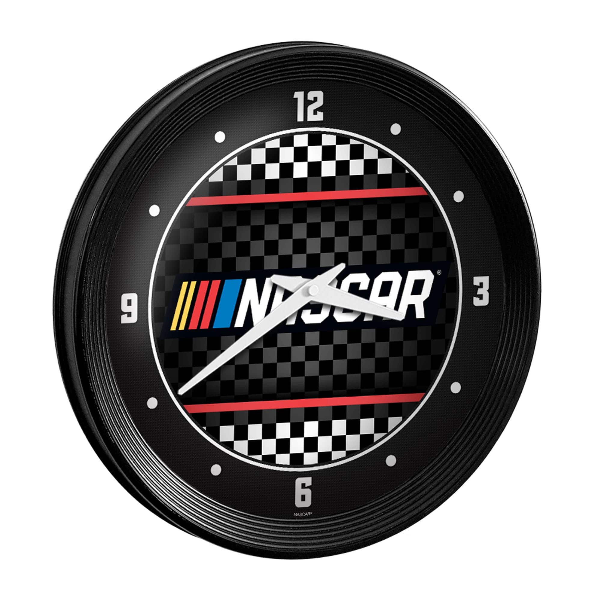 The Fan-Brand - NASCAR 15" Ribbed Frame Wall Clock - Multicolor