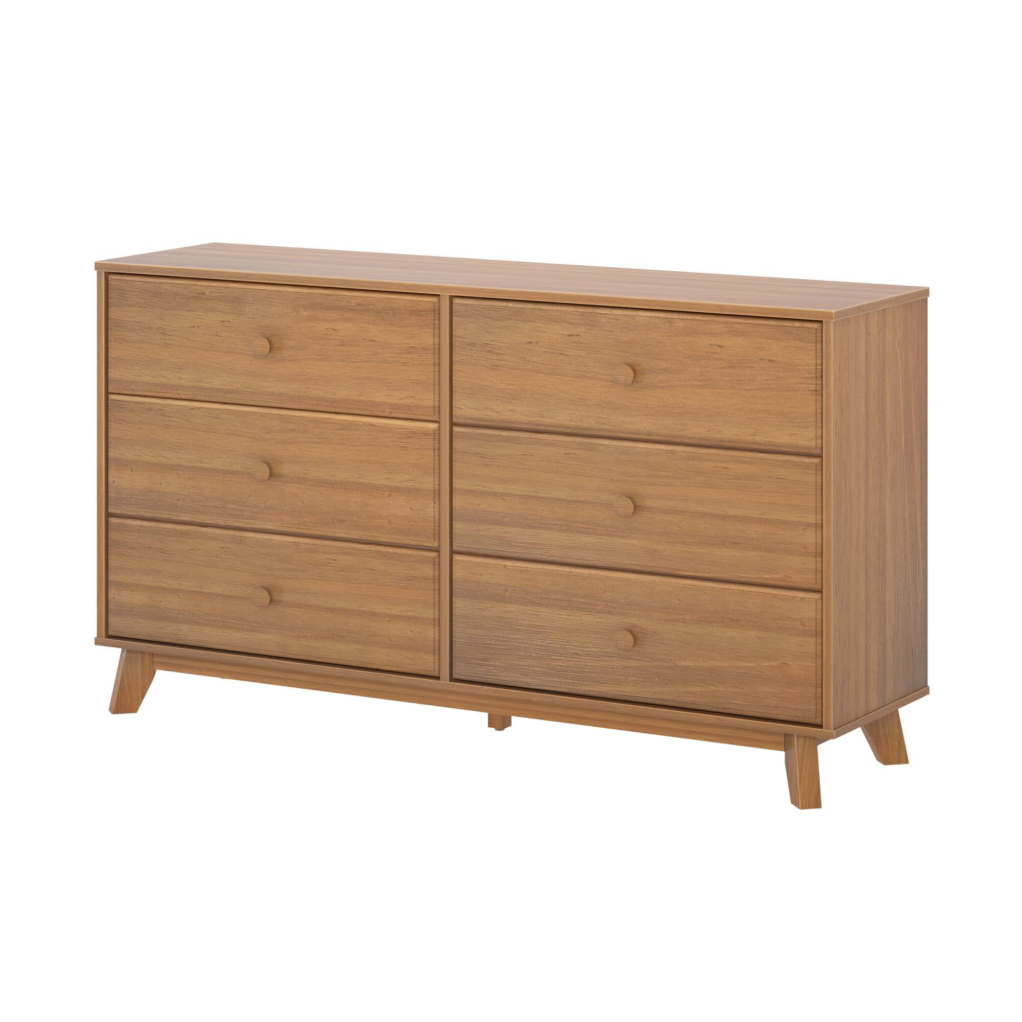 Alt View 2. Plank+Beam - Plank+Beam Classic 6-Drawer Dresser, Pecan - Pecan.