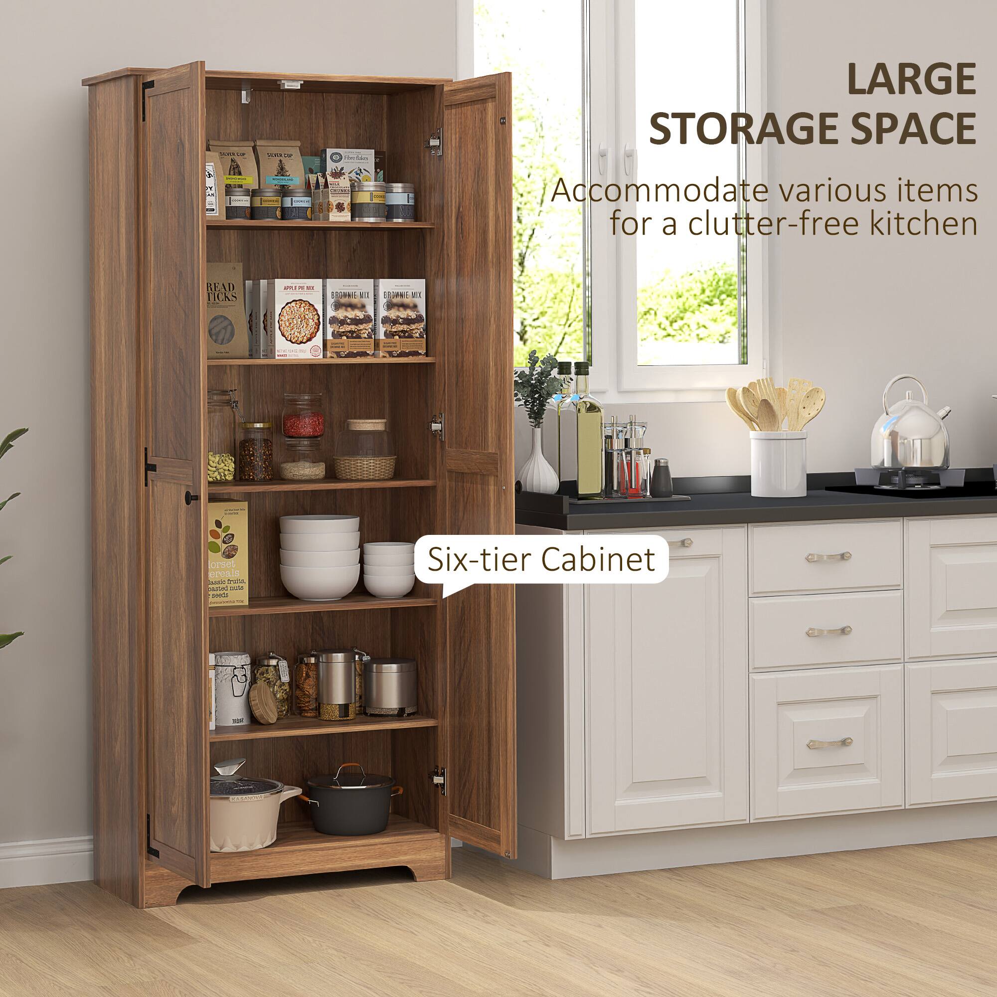 LARGE STORAGE SPACE  
Accommodate various items for a clutter-free kitchen  

Six-tier Cabinet