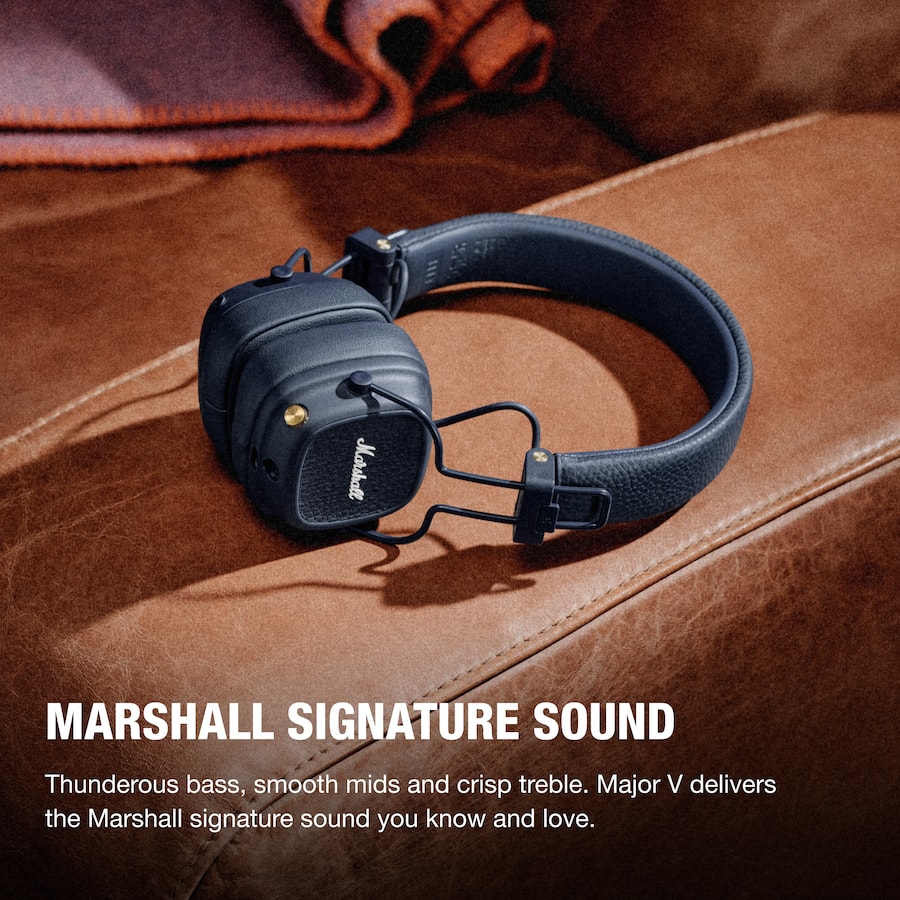Marshall Major V Wireless On Ear Bluetooth Headphones with Marshall Major V Wireless On Ear Bluetooth Headphones with