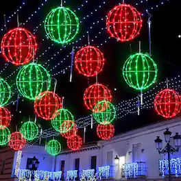 RTMB - 4-Pack 7.87" LED Sphere Lights, Outdoor Holiday Decoration - Red Green