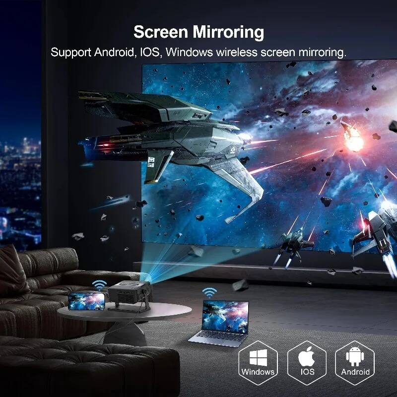 Screen Mirroring  
Support Android, iOS, Windows wireless screen mirroring.