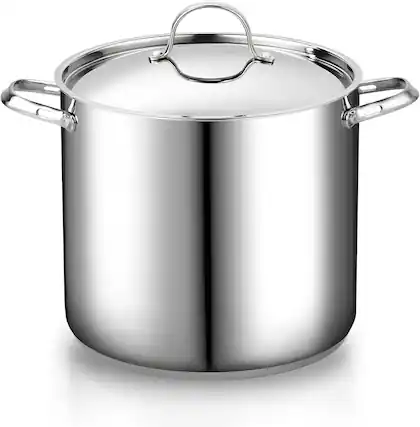 Front. Cooks Standard - Commercial Grade Stock Pot - Jumbo Deep Stainless Steel Pot 20 qt - stainless steel.